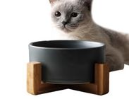 15.5*7cm Ceramics Bamboo Shelf Pet Food Dispenser