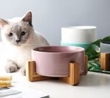 15.5*7cm Ceramics Bamboo Shelf Pet Food Dispenser