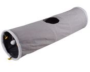 Grey Collapsible Lambswool Peephole Outdoor Cat Tunnel