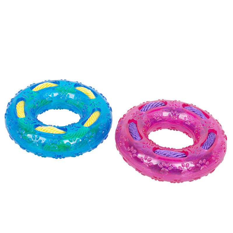 Rubber Materials Chew Tough Donut Puppy Teething Toys