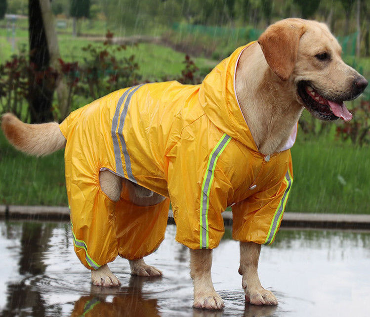 Breathable Adjustable Lightweight Rainproof Hoodie Dog Clothes Raincoat