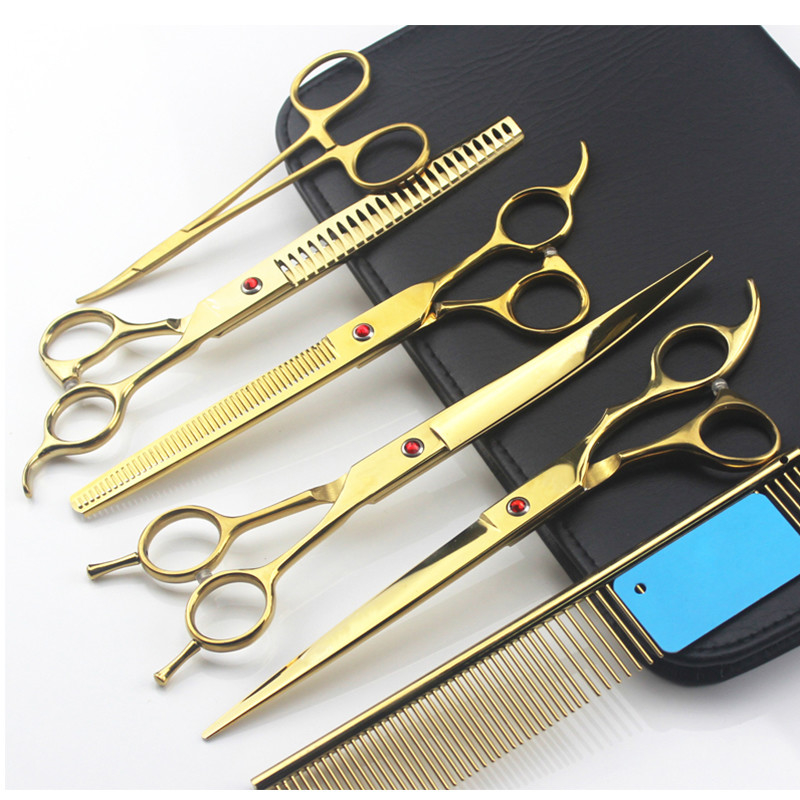 SGS Straight Dog Hair Thinning Scissors , Pet Grooming Scissors Set